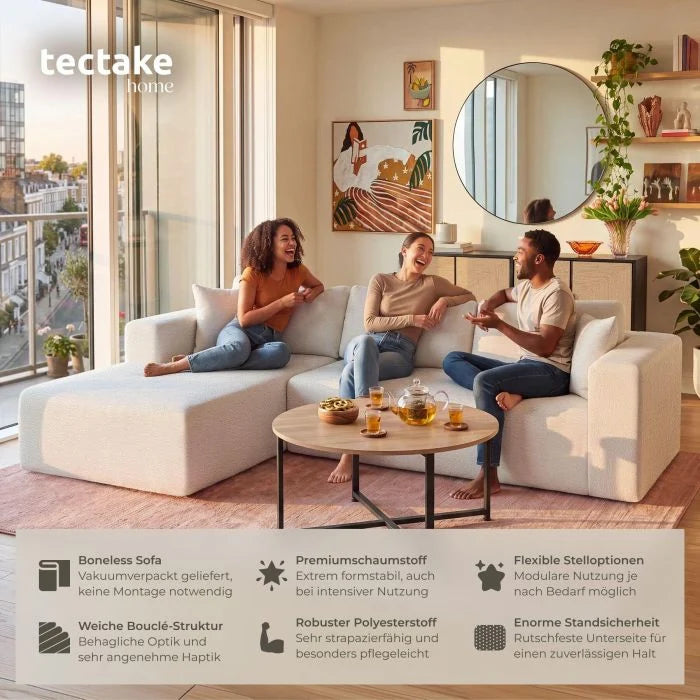 Boneless Modular Sofa – Bouclé Cream